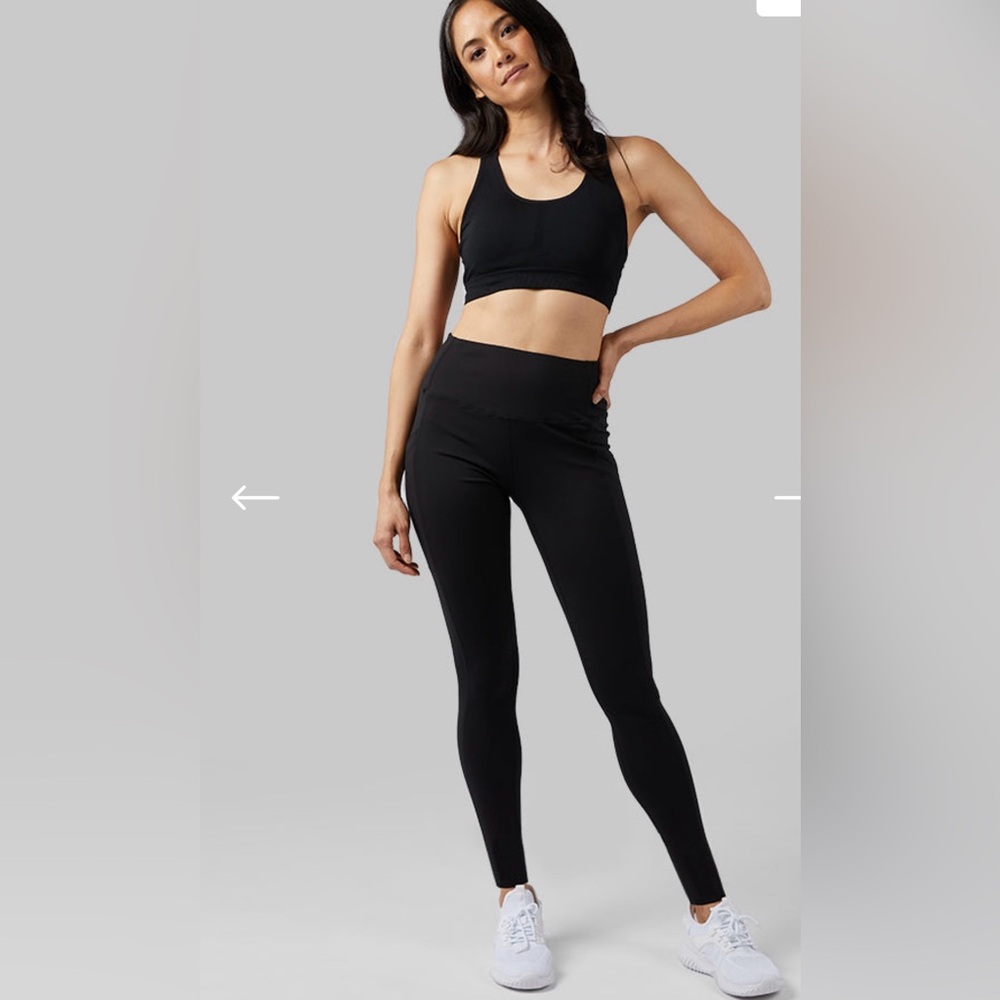 NWT LEGGINGS - BLACK HIGH-WAIST ACTIVE 7/8 WOMEN LEGGINGS (SMALL)